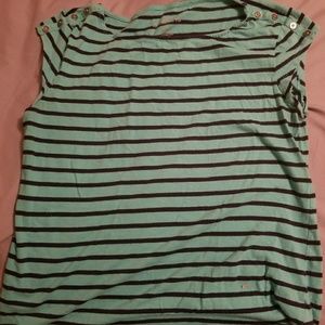 Liz Claiborne Boatneck Tee with Snap Details